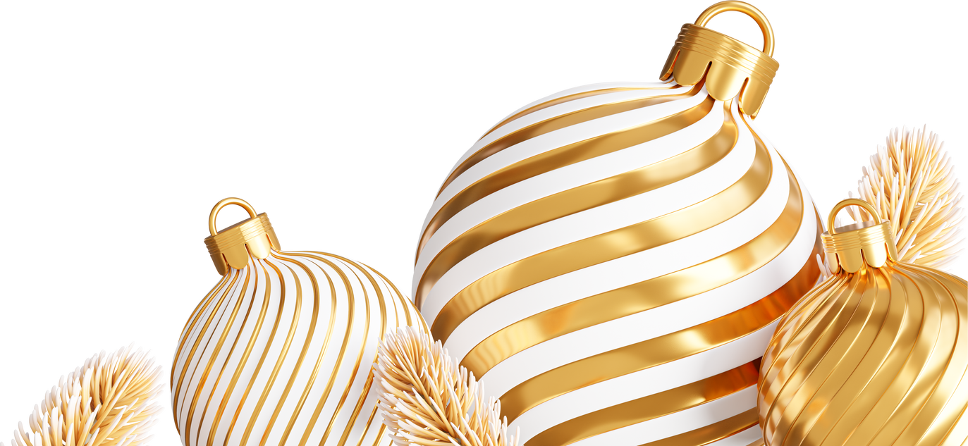 3d golden christmas ball.